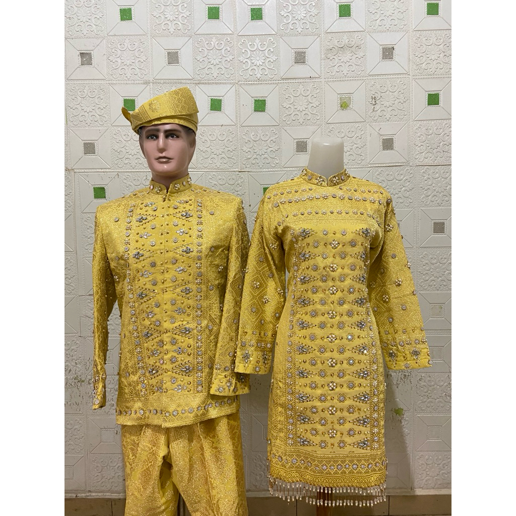 Baju kurung songket pengantin melayu#ready #bahan songket tenun