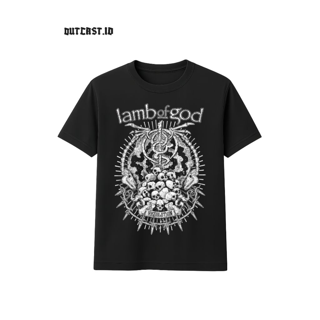 Kaos Unisex Cotton Combed 24s LAMB OF GOD Jahitan Build UP M-XXL