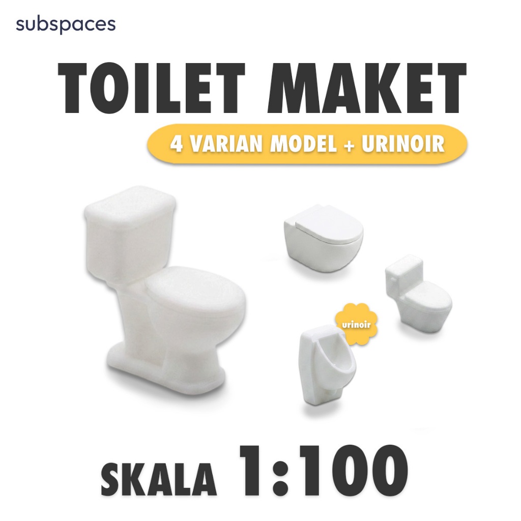 Toilet WC Urinoir Maket skala 1:100 - Miniatur Toilet Furniture Maket