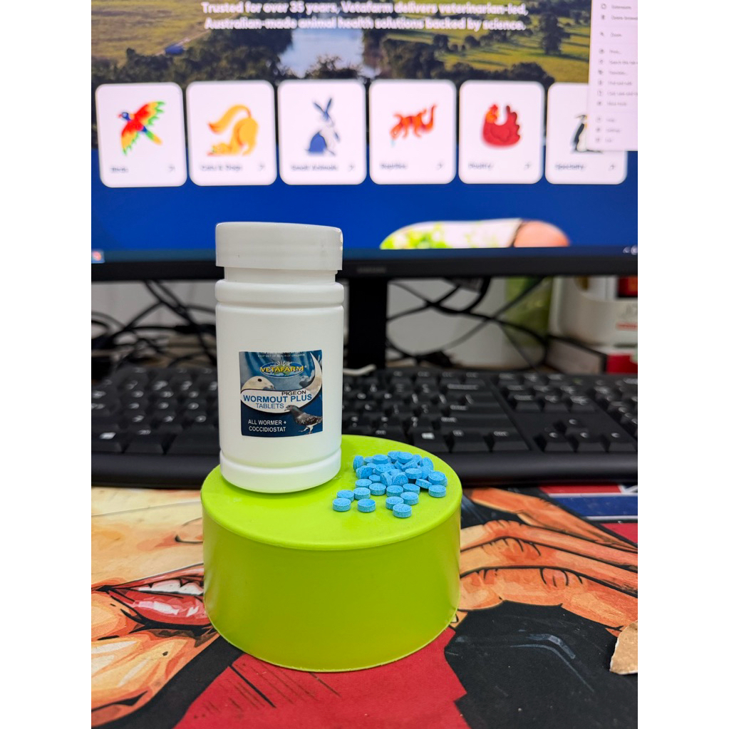Vetafarm Wormout Obat Cacing Burung Merpati Anti Cacing Stamina Nafsu Makan Lomba Kolong POS balap O