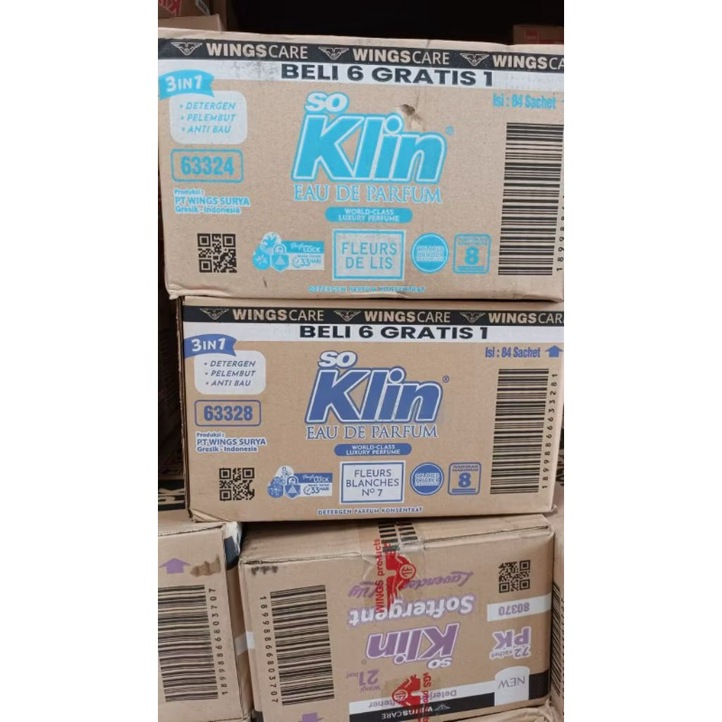1 Dus Soklin PK isi 12 Renceng/ 72 sachet Detergen Bubuk Pembersih Noda