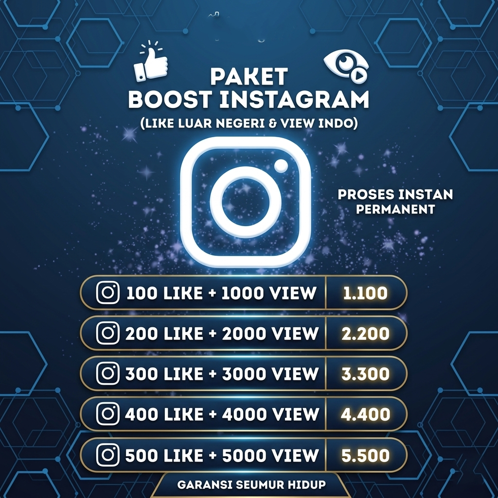 Paket View Instagram Like Permanen Bergaransi Aktif Indonesia Mix IG Likes dan Viewer Reels dan Post