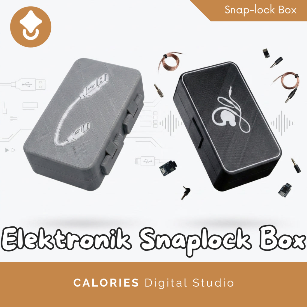 Kotak Penyimpanan Elektronik Snaplock Box Wadah IEM Earphone USB C Cable Organizer Box Case Serbagun