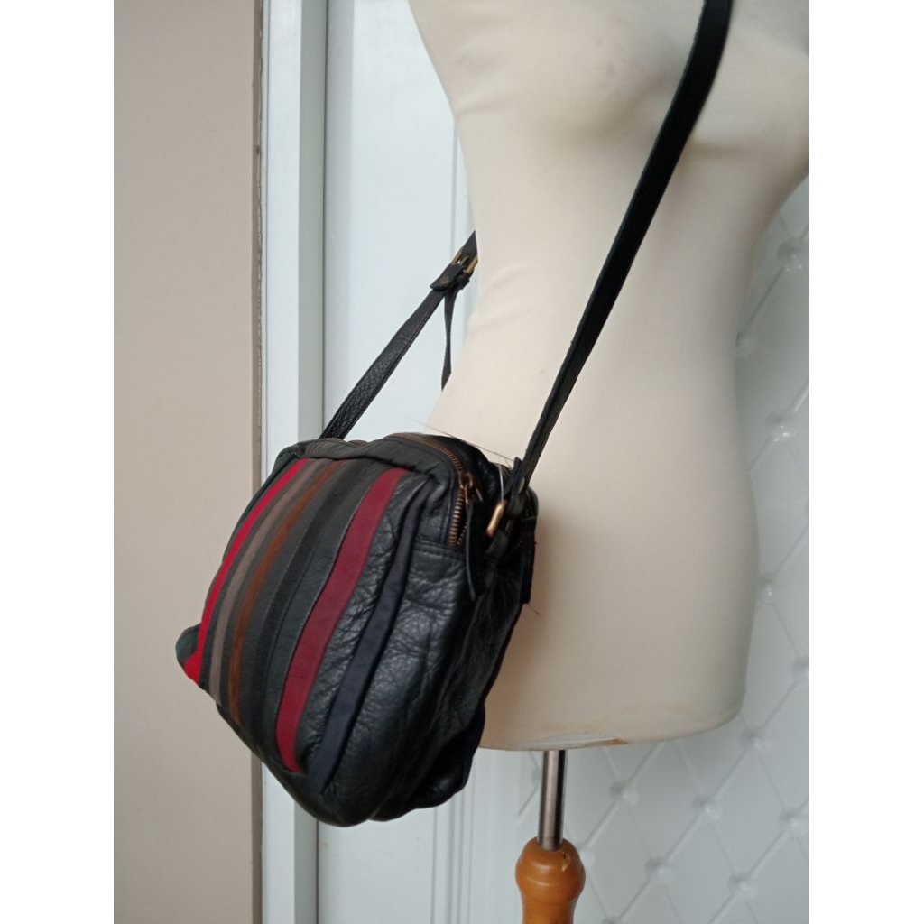 Martaray Sling camera bag kulit asli, warna warni
