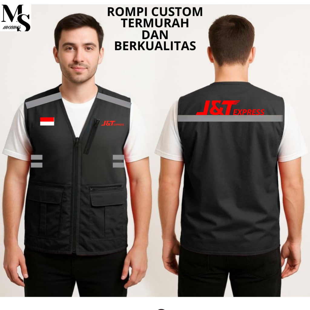 TERBARU Jaket Rompi JNT EXPRESS Waterproof Rompi Pria J&T Exspress Rompi Kurir JNT Expres Terbaru Bi