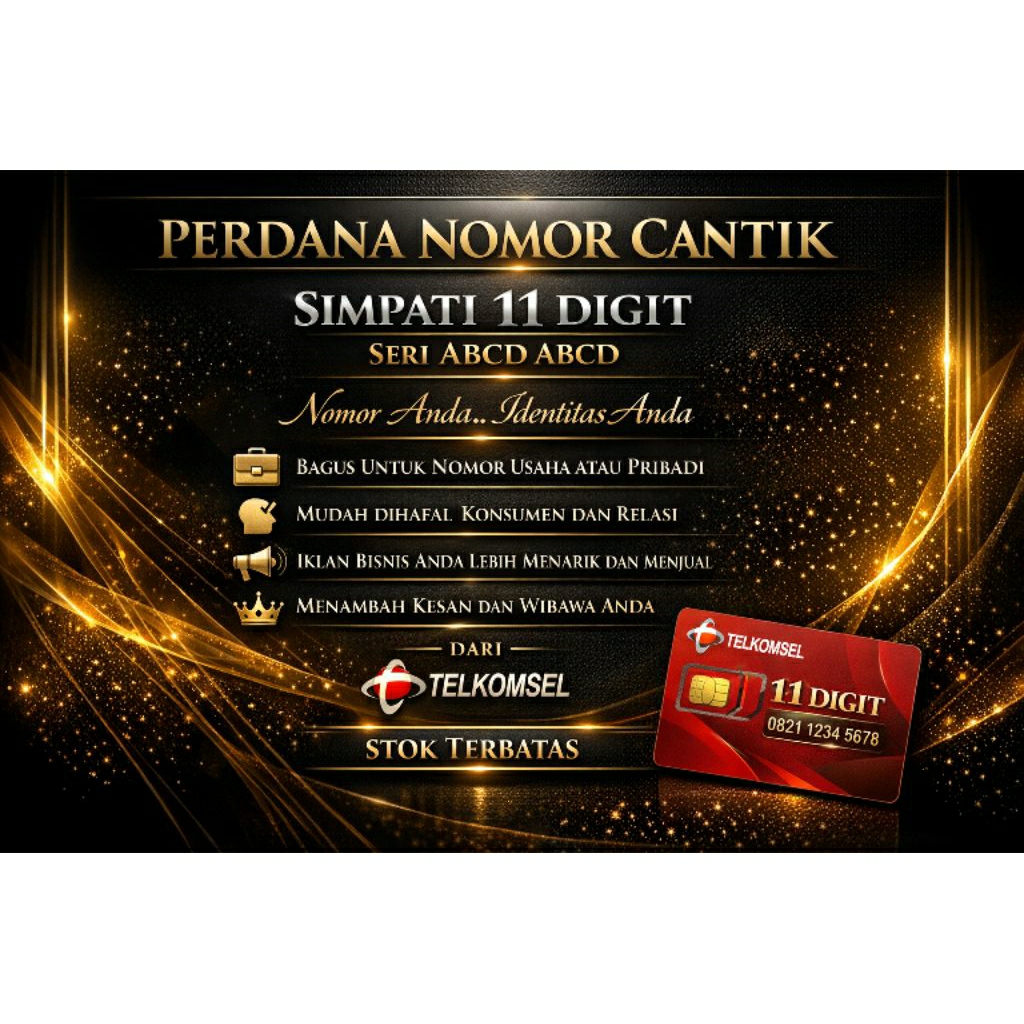 PERDANA SIMPATI 11 DIGIT SIMPATI CANTIK NOMOR CANTIK ABCD ABCD