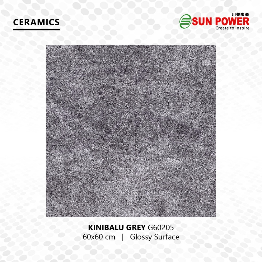 SUN POWER Kinibalu Series 60x60 Glossy – Keramik Tiles (Sun Glazed Tiles) Lantai & Dinding Sun Power