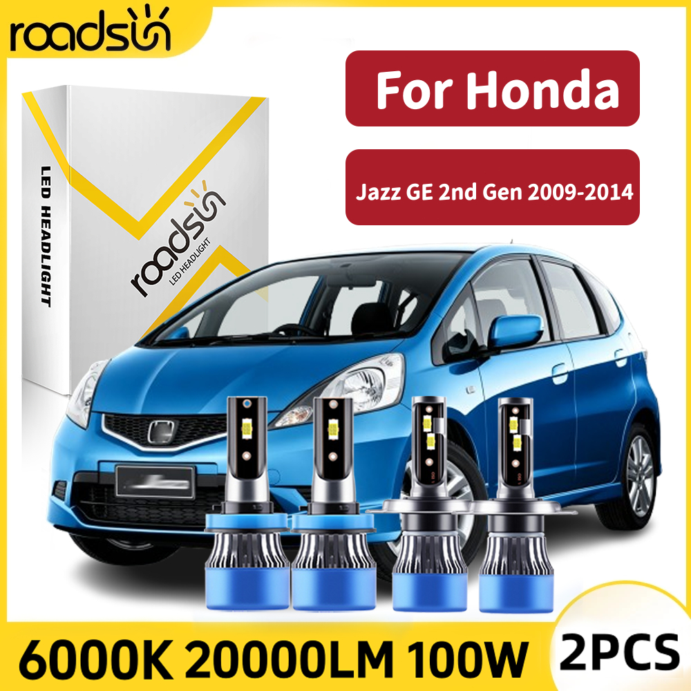 Cocok untuk Honda Jazz GE 2nd Gen 2009-2014 Super Terang Led Lampu Depan Mobil Bohlam Hi/Lo Beam Lam