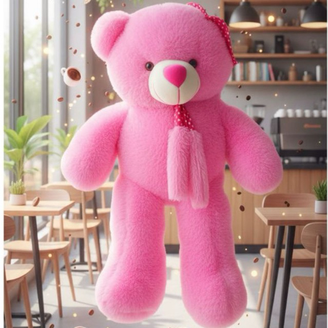 Boneka Teddy Bear topi syal 1.1 Meter / Beruang topi syal 1.1 Meter - Lembut
