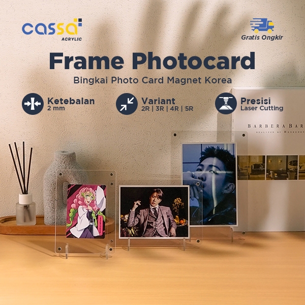 Frame Photocard Akrilik | Bingkai Photo Card Magnet Korea Ukuran 2R 3R 4R 5R