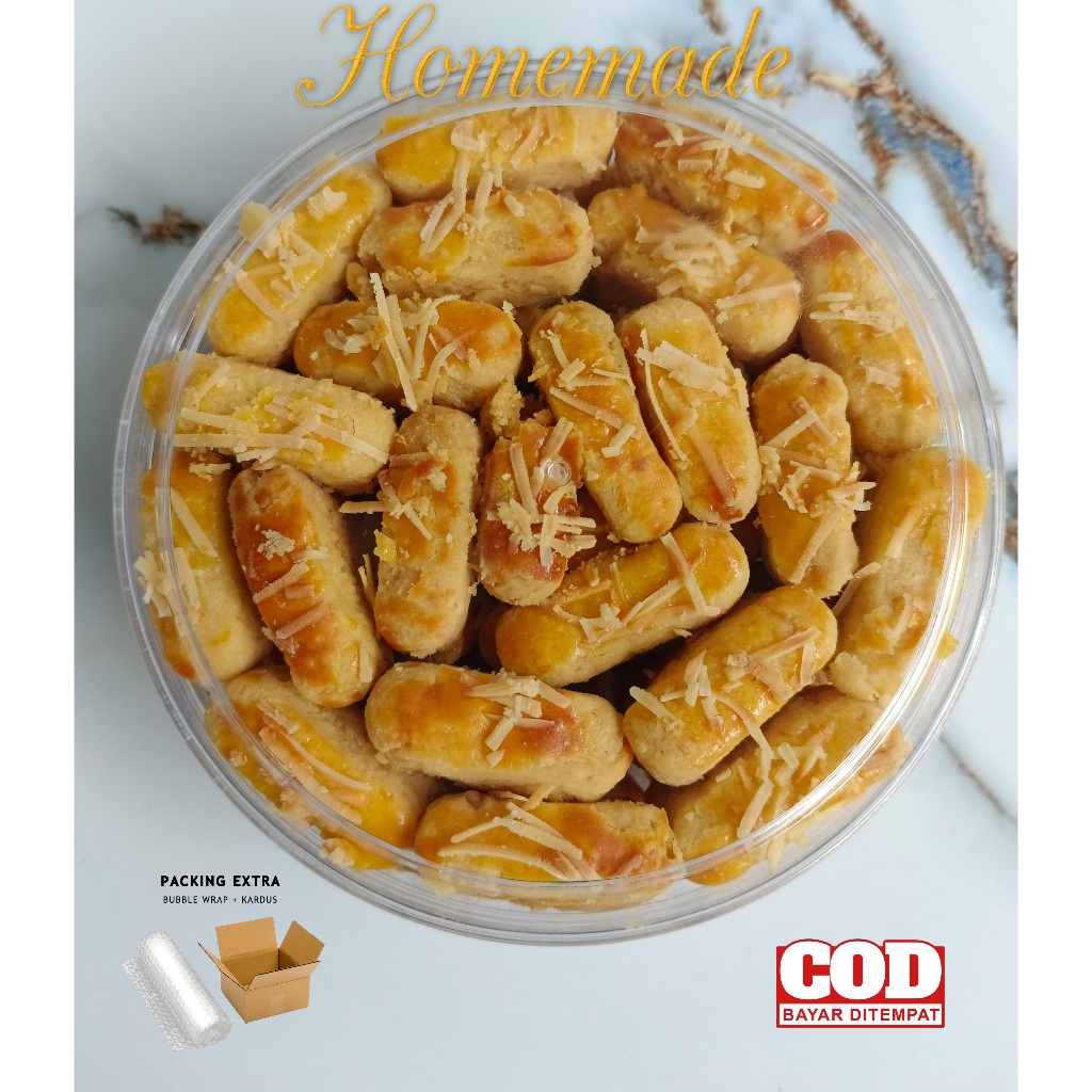 Kastengel 500 - 250 Gram Homemade Premium / Kue Kering Lebaran / Enak dan Renyah / Keju