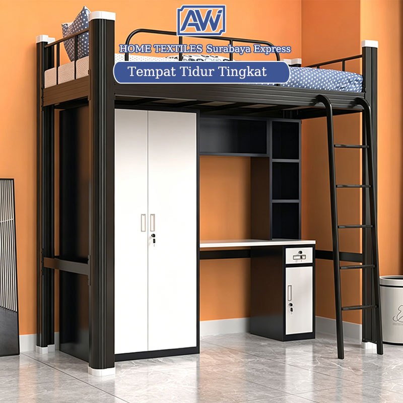 [Surabaya Express]Tempat Tidur Tingkat Besi Ranjang Bertingkat Bed Bunk Tempat Tidur Susun Simpel Mu