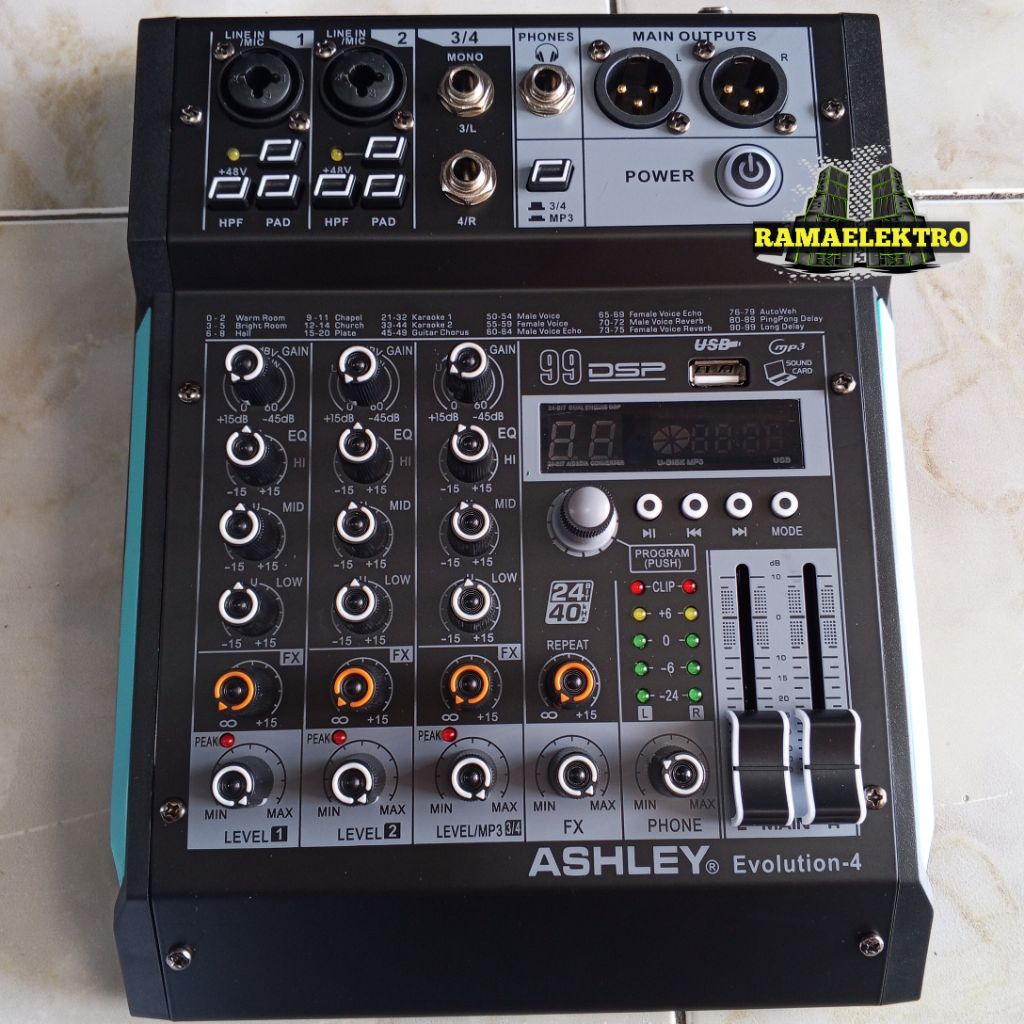 MIXER 4 CHANEL ASHLEY , MIXER ASHLEY EVOLUTION 4 , 4 CHANEL MIXER