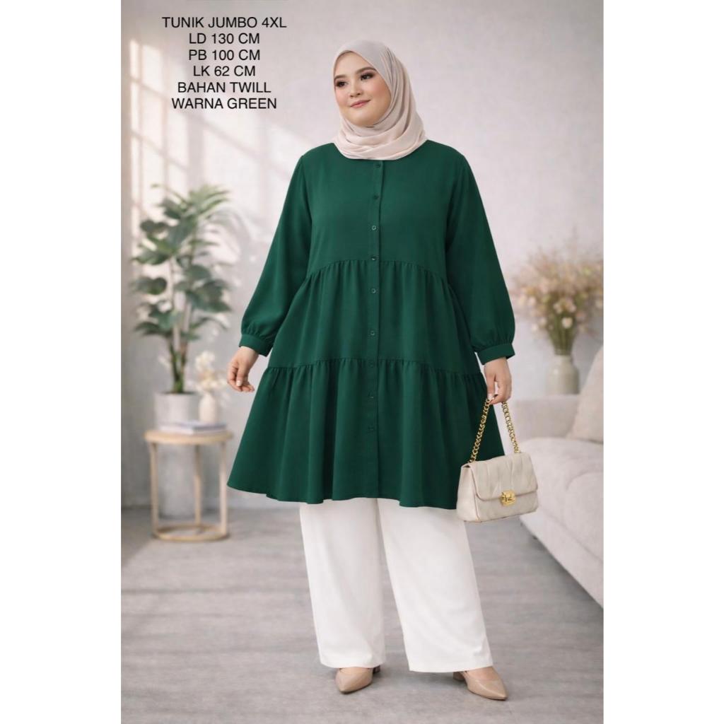 Tunik Atasan Jumbo Ld 130 Cm Model Polos Kekinian - Arra Tunik