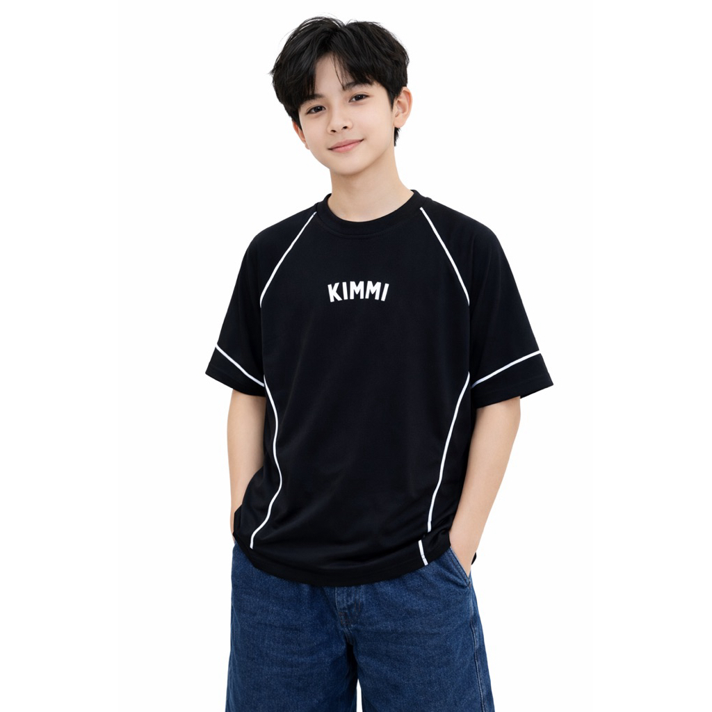 Kaos Anak Tanggung Raglan Oversize Piped Line Atasan Unisex Cotton Combed 24s