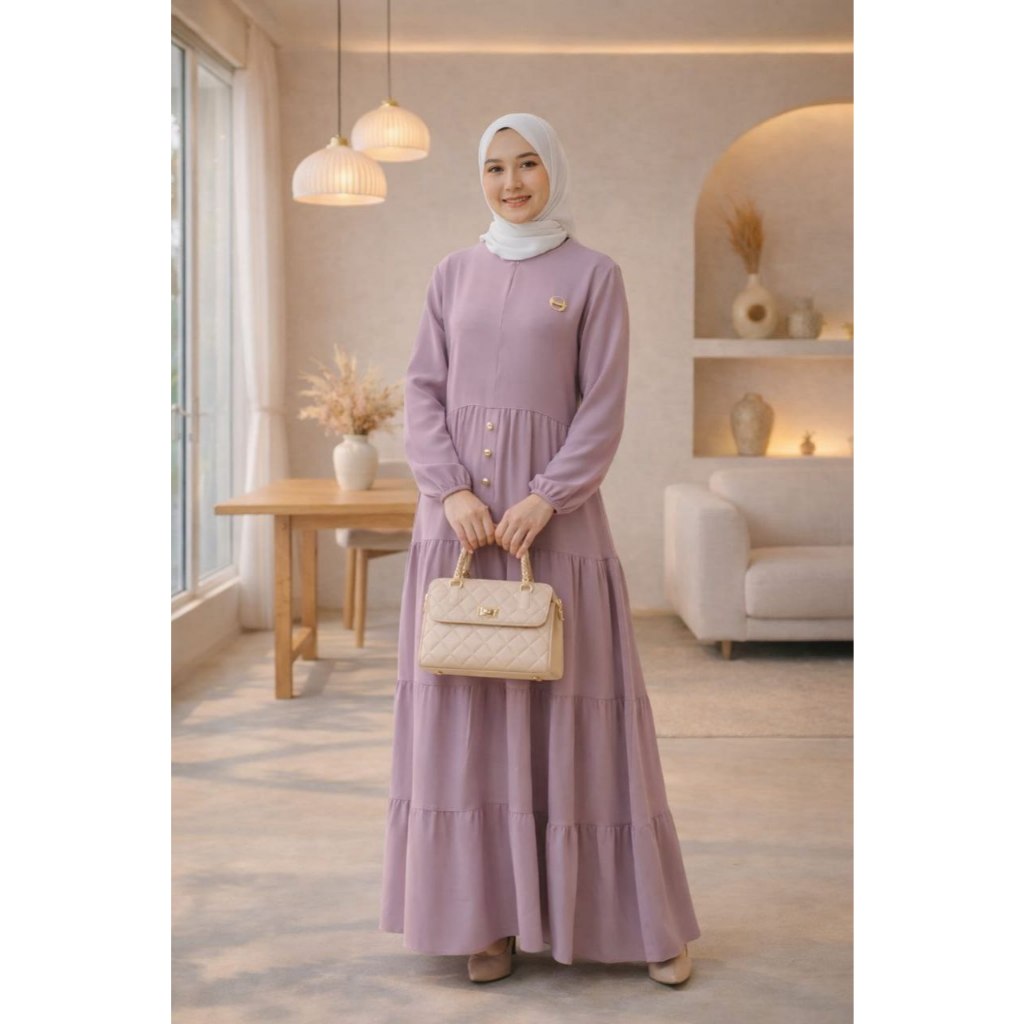 Baru Gamis SHERLY DRESS Jaina Abaya Aku Karissa Polos Hanin Murah Kekinian Muslim Umroh Kondangan Co