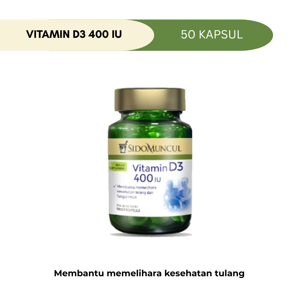 Sidomuncul Natural Vitamin D3 400 IU 50 Kapsul