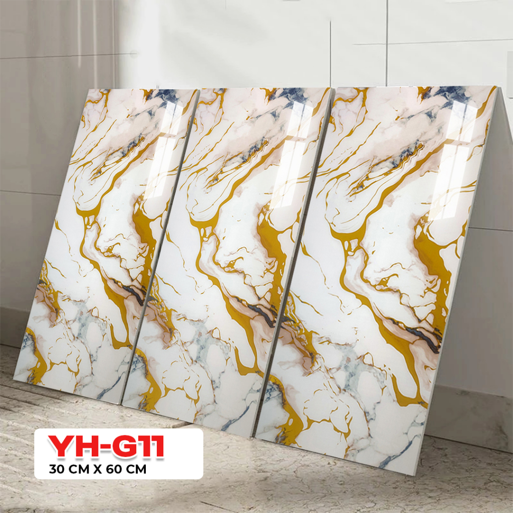 Paket 10 Lembar Wallpaper Dinding Sticker Dinding Vinyl Marble Granit Wallpaper Dinding 3D 30 X 60Cm