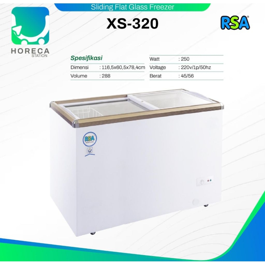 BOX FREEZER SLIDING KACA RSA XS-320 FREEZER KACA SLIDING RSA XS320 BOX FREEZER SLIDING RSA XS 320