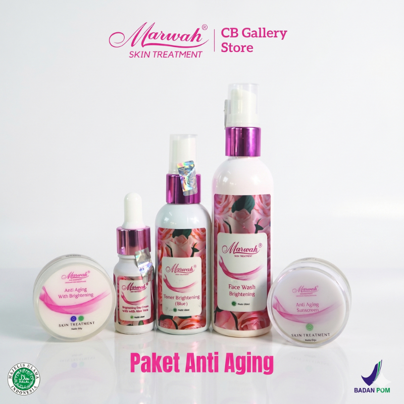 Marwah Skincare Paket Anti Aging | Solusi Flek Hitam & Kerutan | Wajah Kencang Bebas Tanda Penuaan