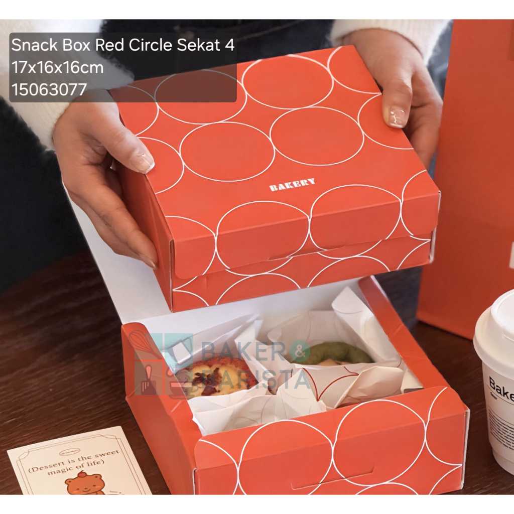 snack box red circle kotak box packaging hampers kue
