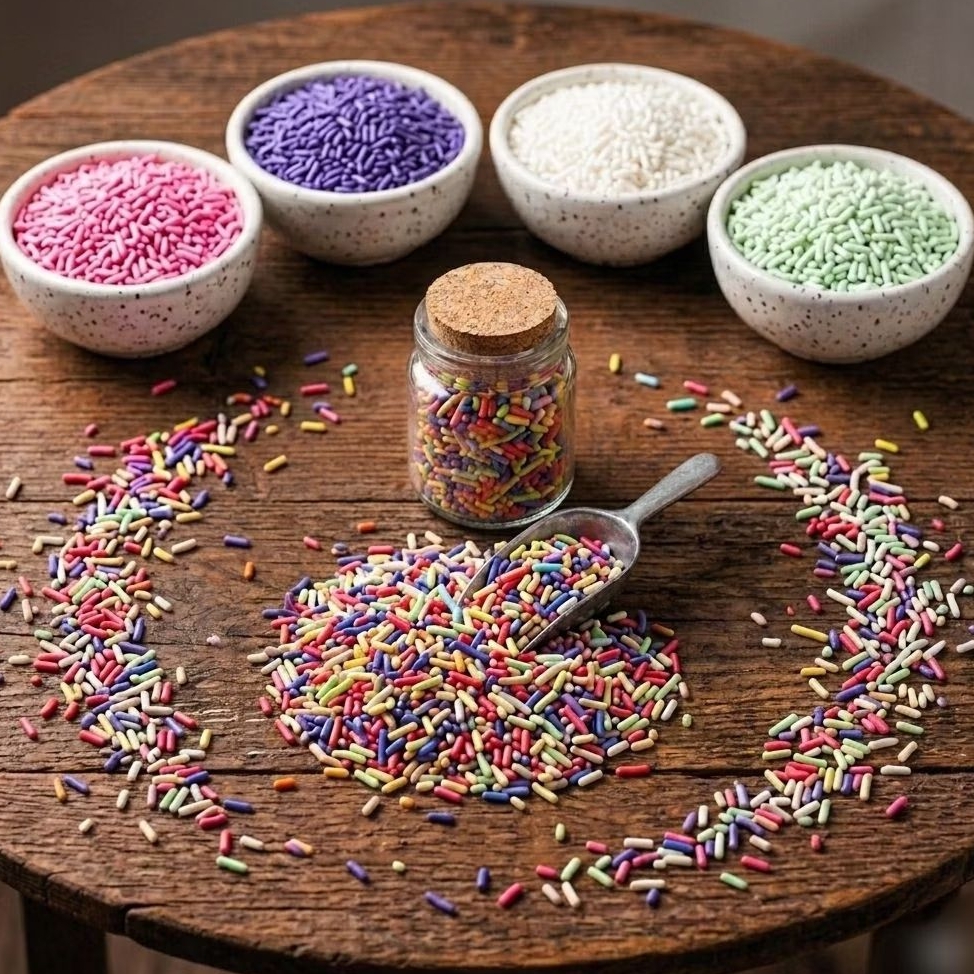 Meses Seres Premium Warna-Warni / Rainbow Sprinkles  - Toping Donat, Roti & Kue 250gr
