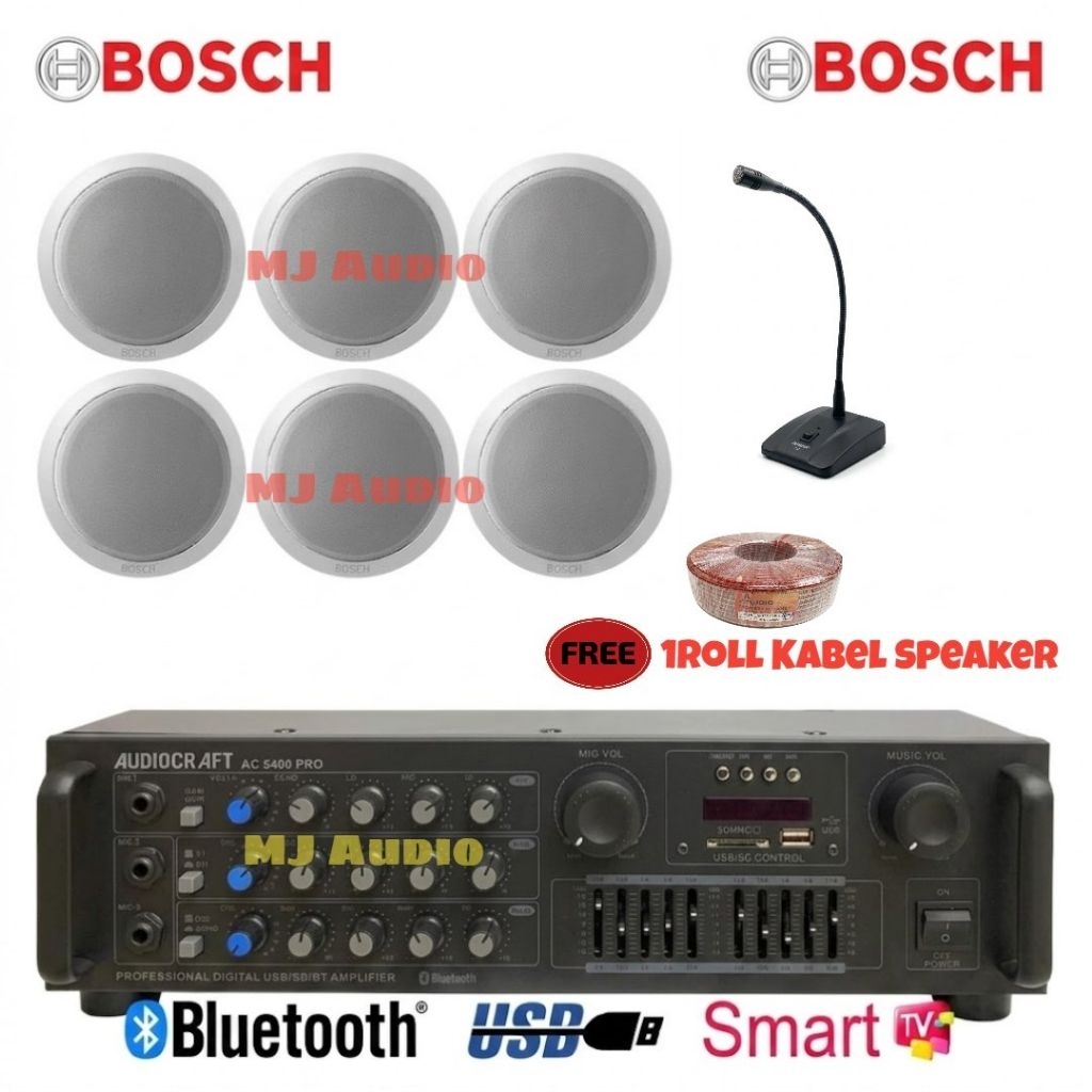 Paket Speaker Ceiling Indoor BOSCH/Paket Speaker Ceiling Plafon BOSCH ( 6 Speaker )