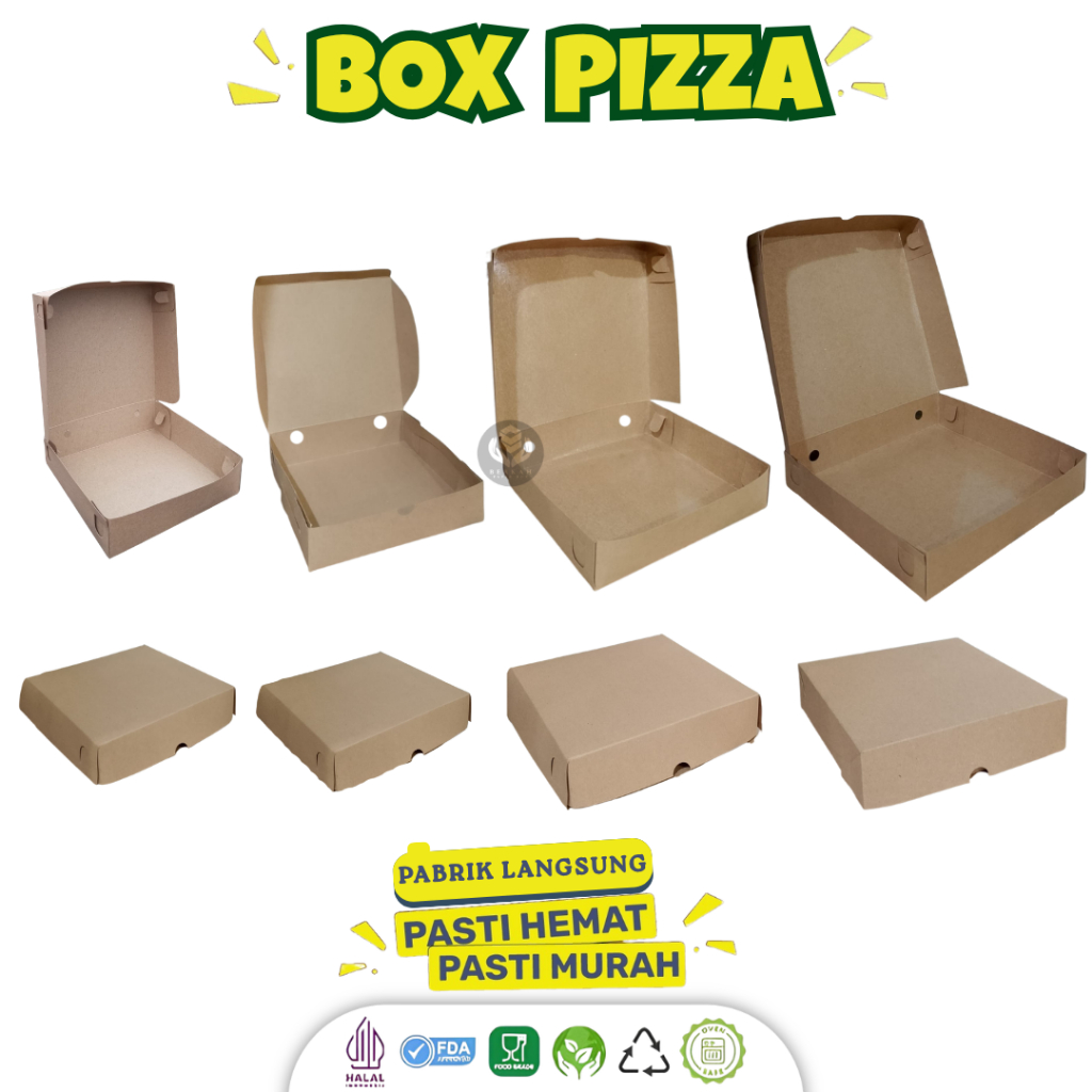 Box Pizza 22x22 / Dus Pizza 22x22 Laminasi / Box Dus Kotak Packing Baju Paket Makanan / B19K4