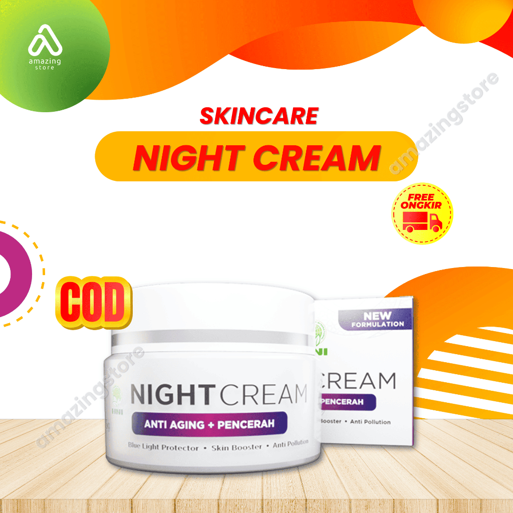 BEAUTY NIGHT CREAM HNI HPAI PAKET CREAM WAJAH NEW BRIGTHENING BOOSTER GLOWING KOSMETIK PERAWATAN KEC
