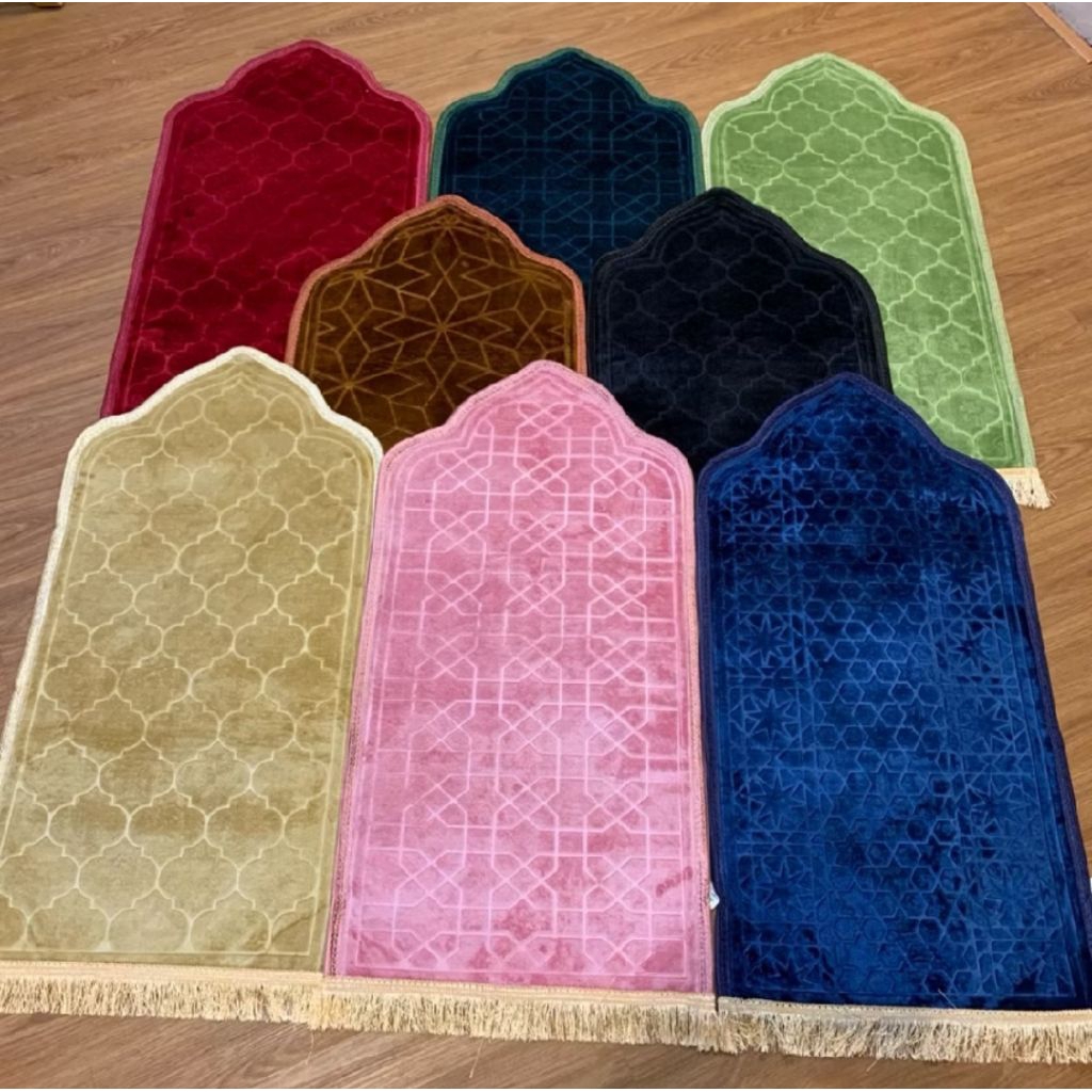 Sejadah Kubah Polos Busa Tebal Turki Kerucut Minimalis Sejadah Premium Anti Slip Dewasa