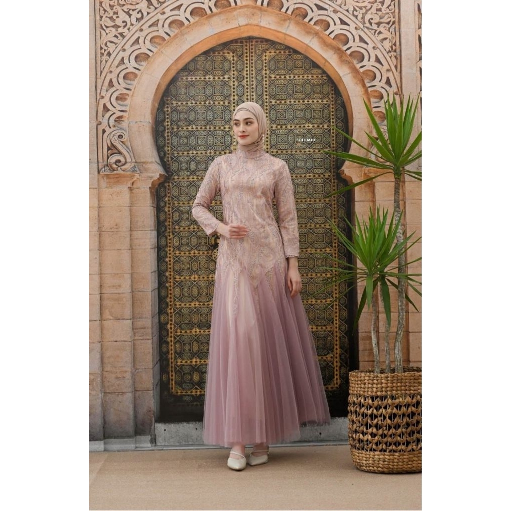 SOLEMIO MAXIDRESS /TERUSAN PANJANG / GAUN PESTA / GAMIS / BAJU MUSLIM  TILLE IMPORT