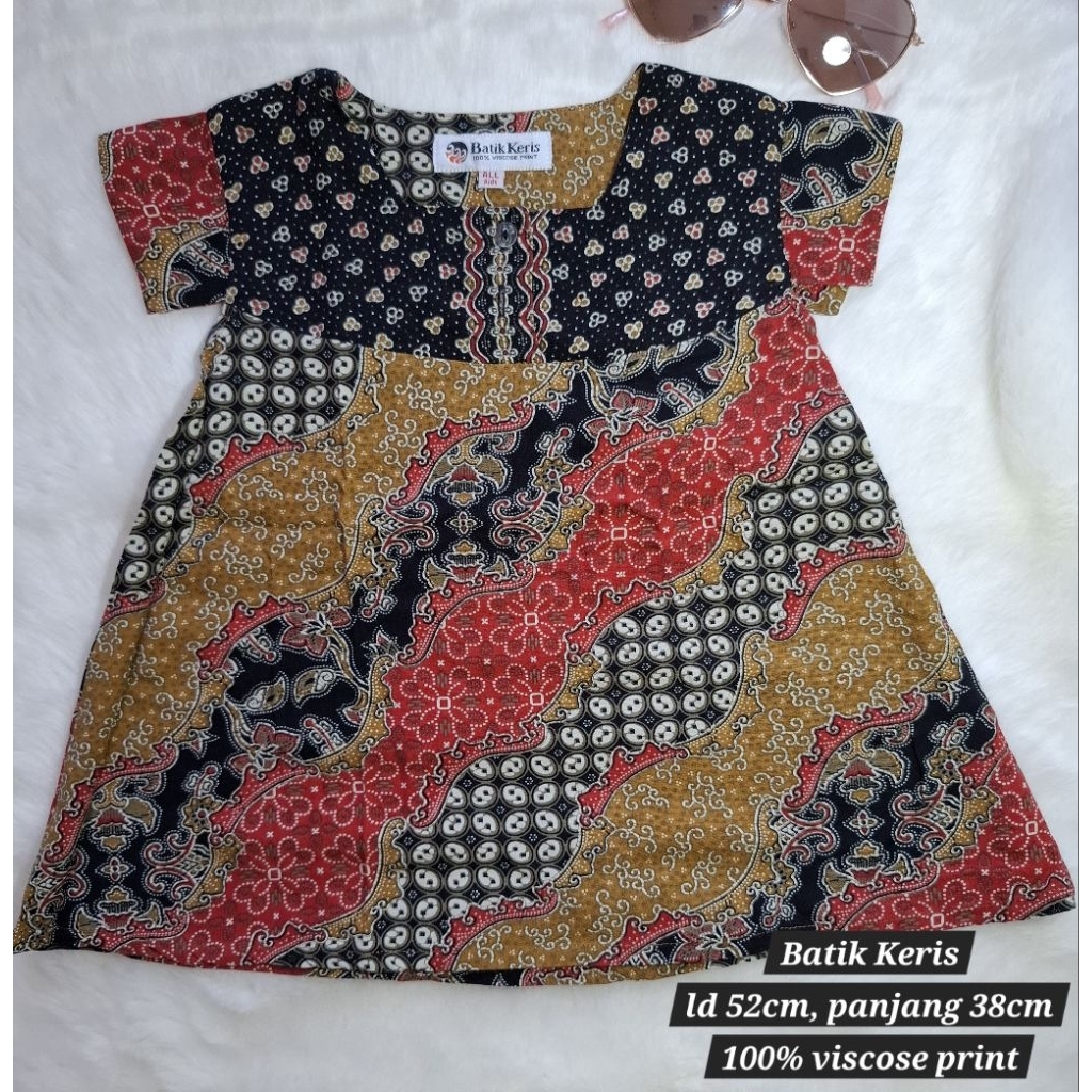 top atasan batik anak perempuan, merk Batik Keris ori
