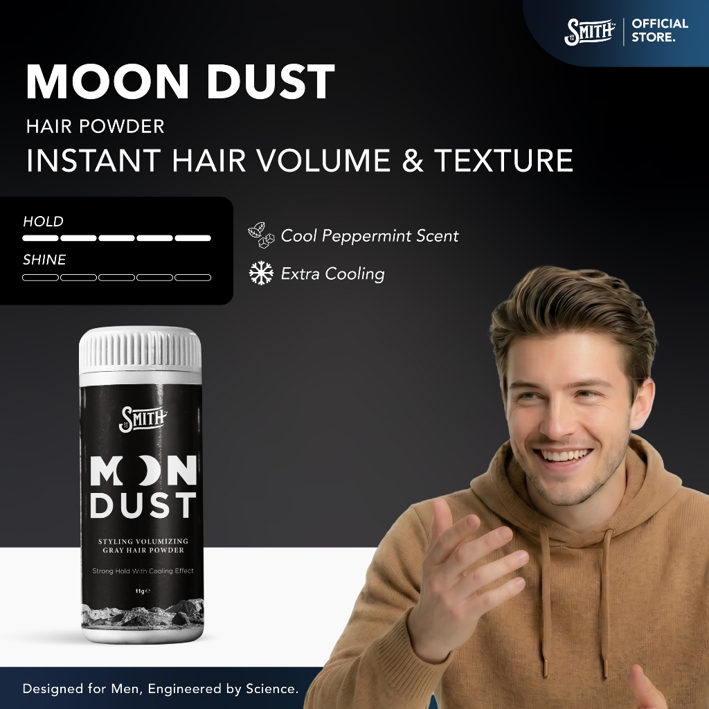 Smith Men Supply - Moon Dust Styling Volumizing Gray Hair Powder 11gr | Hair Powder Pria | Powder Ra