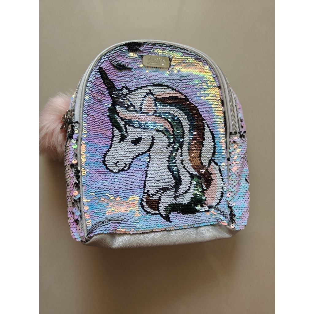 JUSTICE UNICORN BACKPACK / TAS ANAK JUSTICE UNICORN SEQUIN