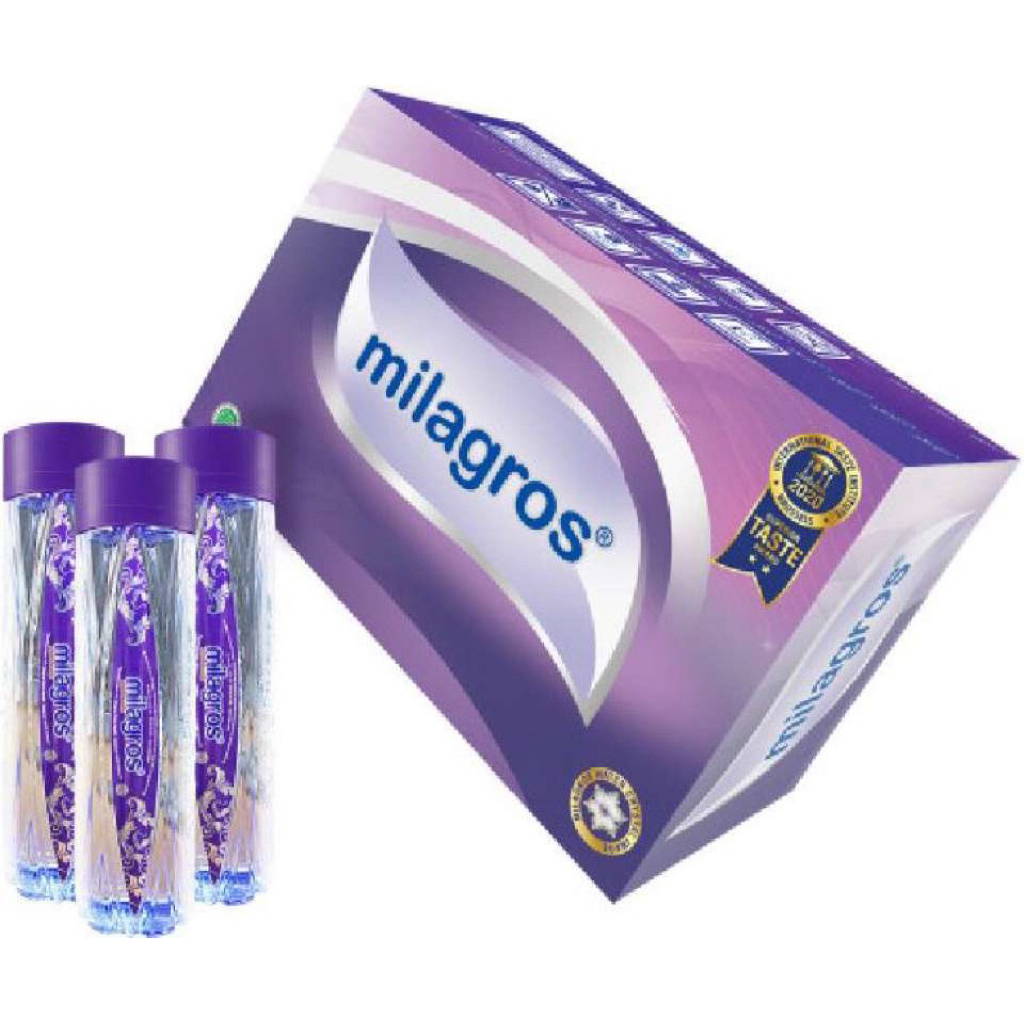 Milagros Air Minum Sehat Premium | Air mineral untuk kesehatan 1 Dus / Karton isi 12 botol