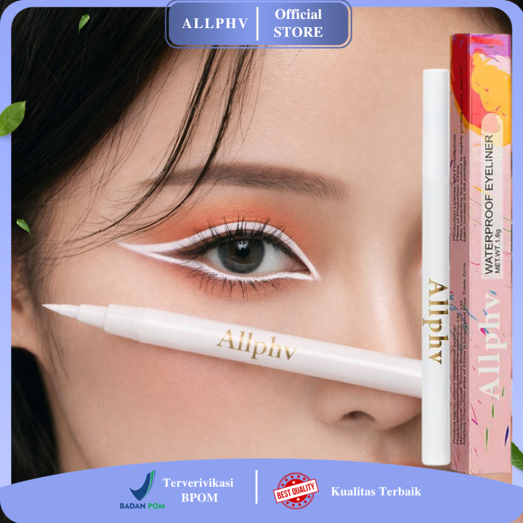 ALLPHV Eyeliner Warna Warni Eyeliner Putih Eyeliner Pensil Waterproof Eyeliner Tahan Lama