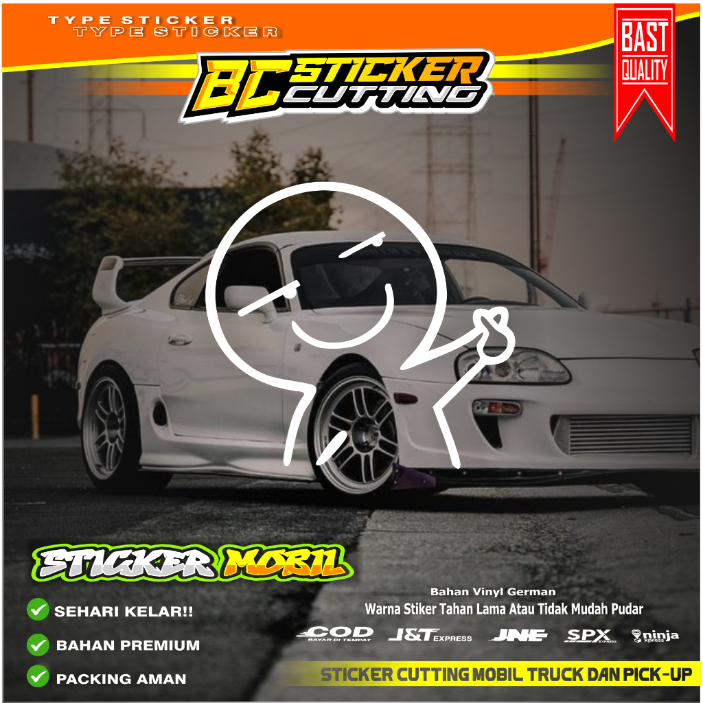 Stiker Mobil Variasi Kaca Bodi Samping Kata Kata  emoji lucu Truk Canter Pick Up granmax L300 Keren 