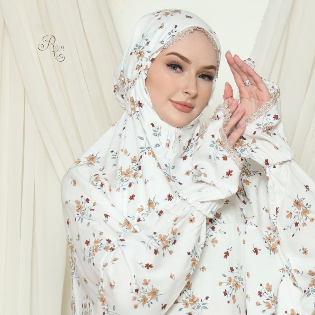 Mukena Terusan SIERA Series l Mukena Dewasa Travelling Rayon Original Renda Cantik Jumbo