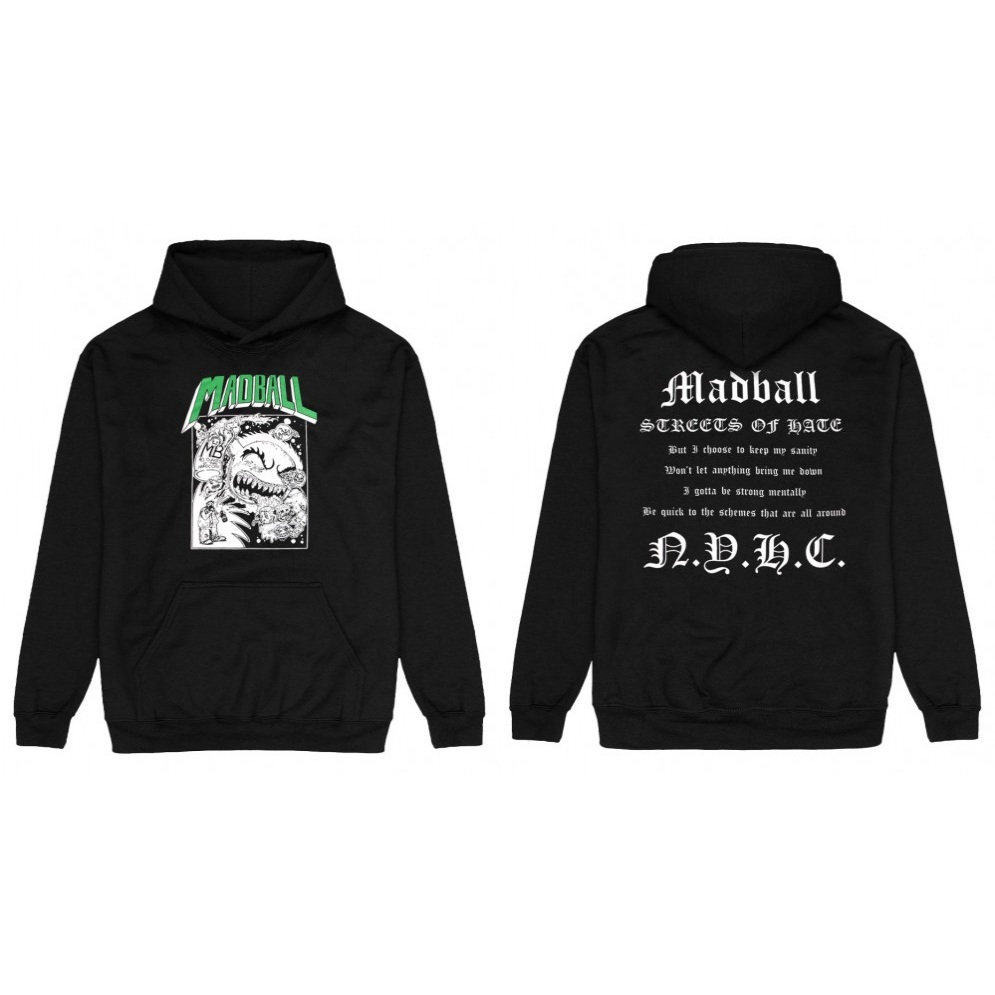 MADBALL STREETS OF HATE HOODIE TAG GILDAN HEAVY BLEND SIZE L