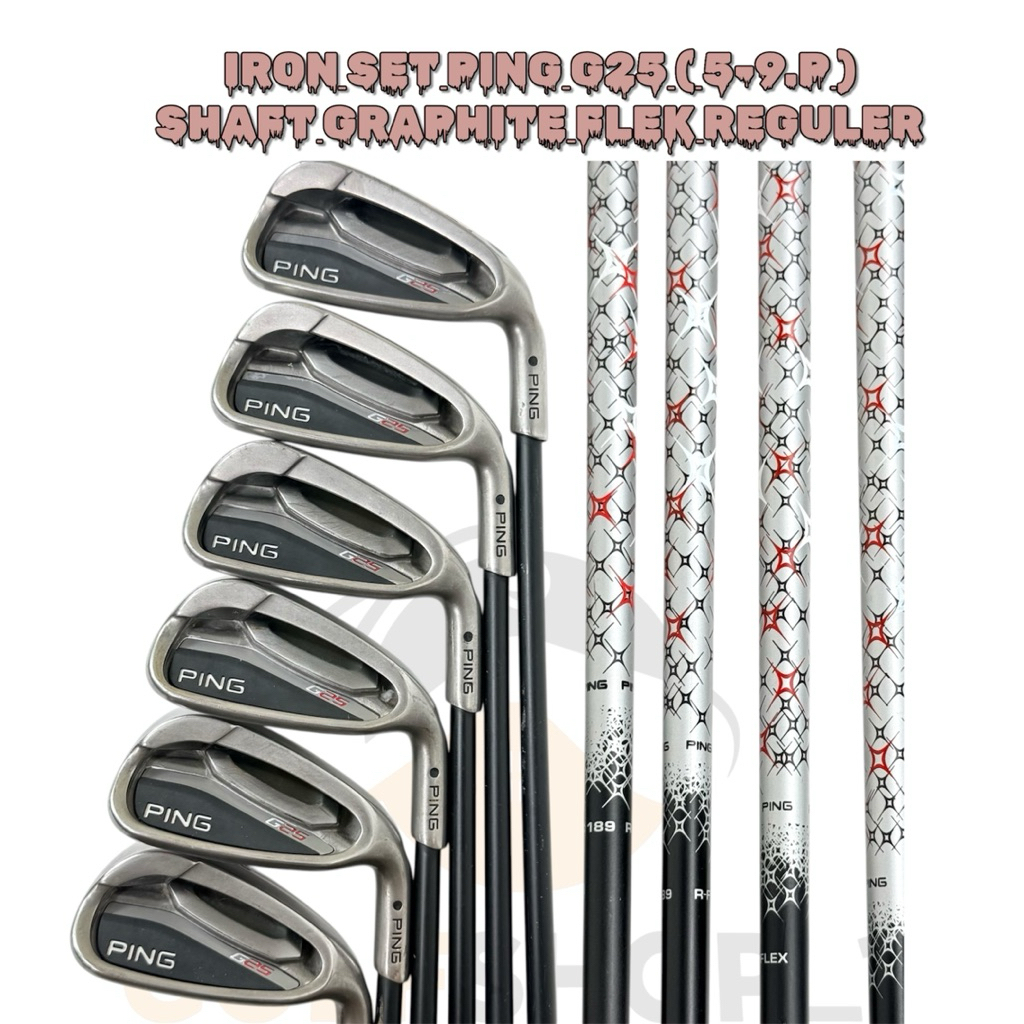 Stick Golf Iron Set Man Ping G25 Shaft Graphite Flek Reguler Second Original