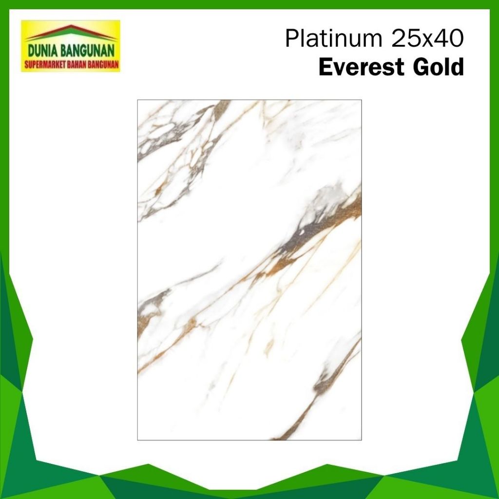 Keramik Dinding 25x40 Asia Tile Everest Gold Keramik Kamar Mandi Dapur Glossy Carara