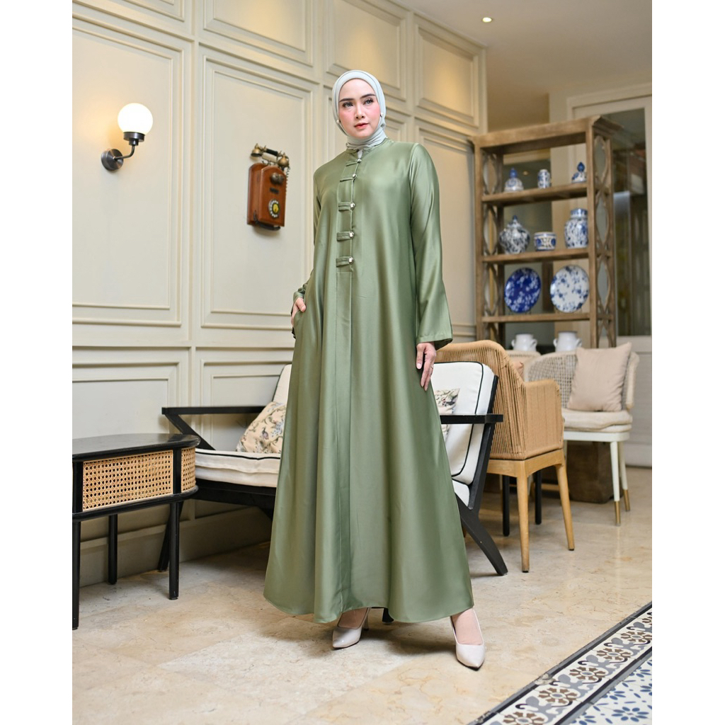 COD - MELISSA ABAYA BAMBOO SILK ABAYA MEWAH Basic Syari Abaya Gamis Hitam Kaftan Saudi / Abaya Bambo