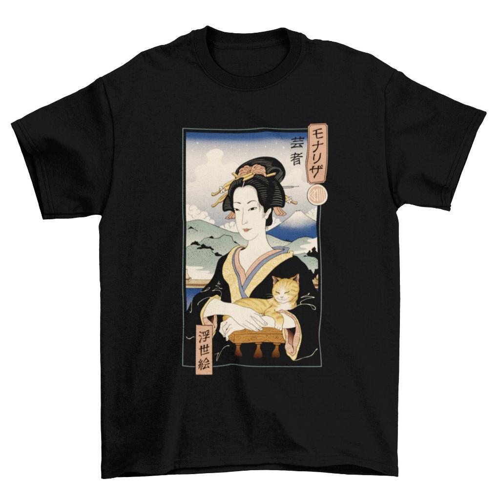 Tomoinc T-Shirt Kaos Unisex - Monalisa Ukiyo-e