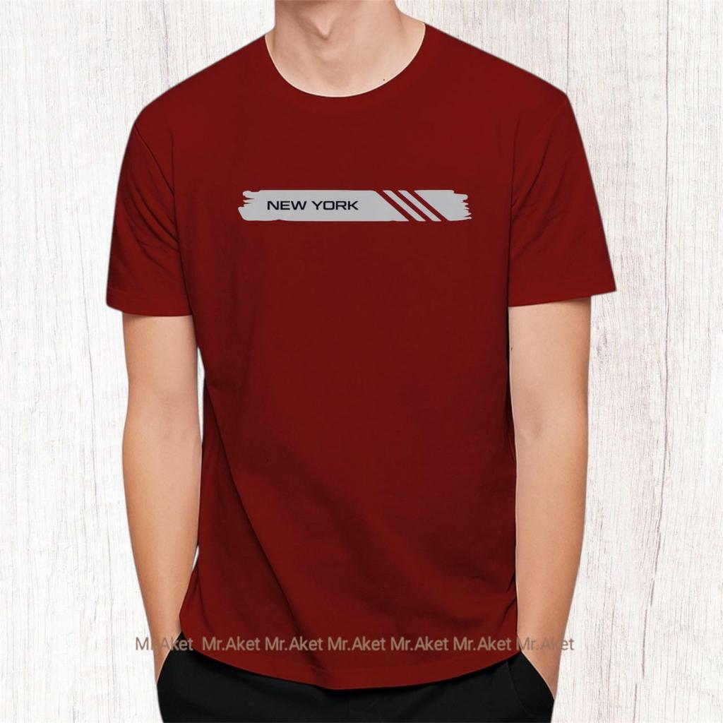 mr.aket- Kaos distro pria keren lengan pendek bahan rayon 30s motif new york kaos oblong adem nyaman
