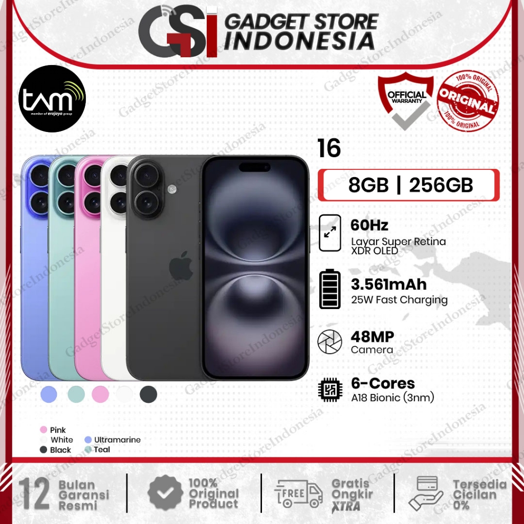 [TAM] Apple iPhone 16 256GB NEW GARANSI TAM