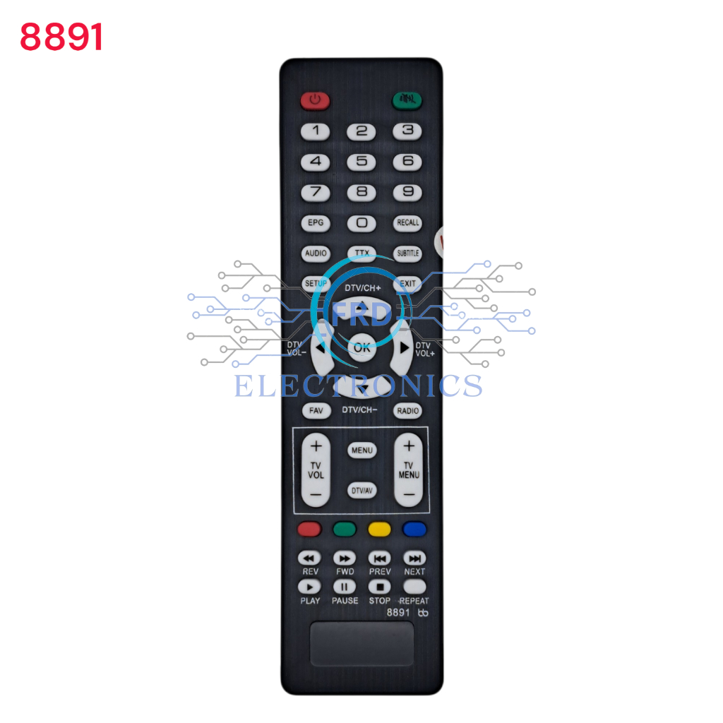 Remot Remote Mesin Tv Tabung DIGITAL 8891 AOYAMA WCOM RAYDEN WANSONIC