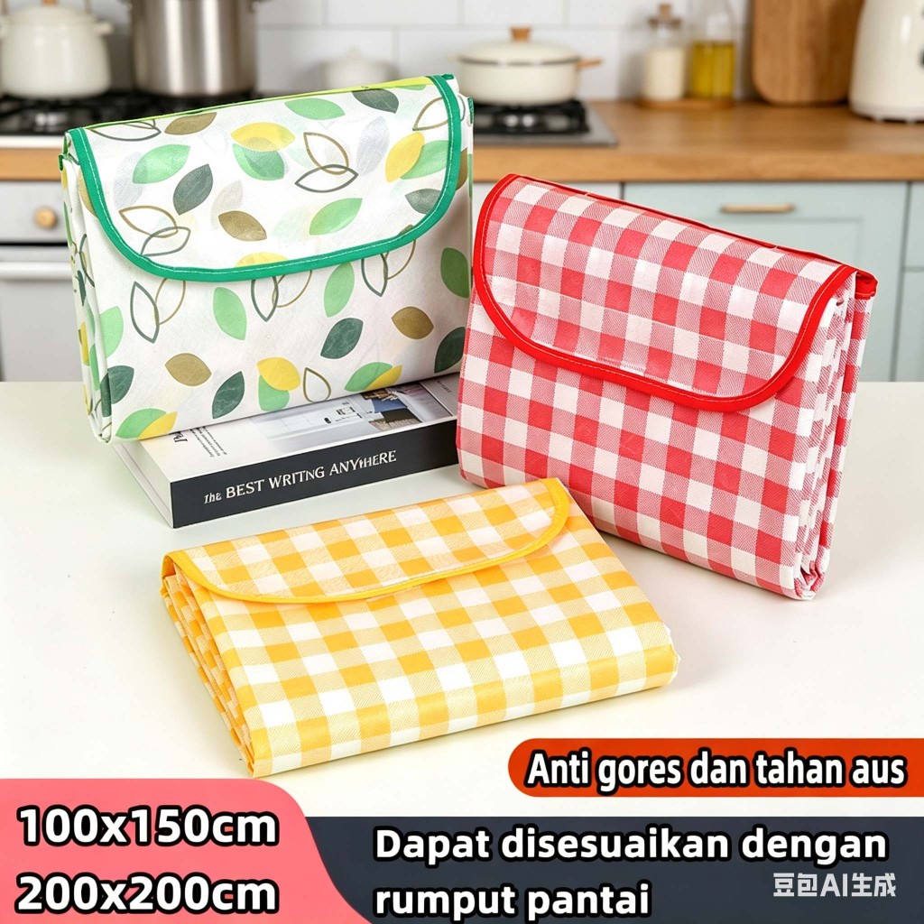 [profesional]  tikar lipat piknik waterproof jumbo tikar lipat piknik jumbo 300x200 anti air perleng