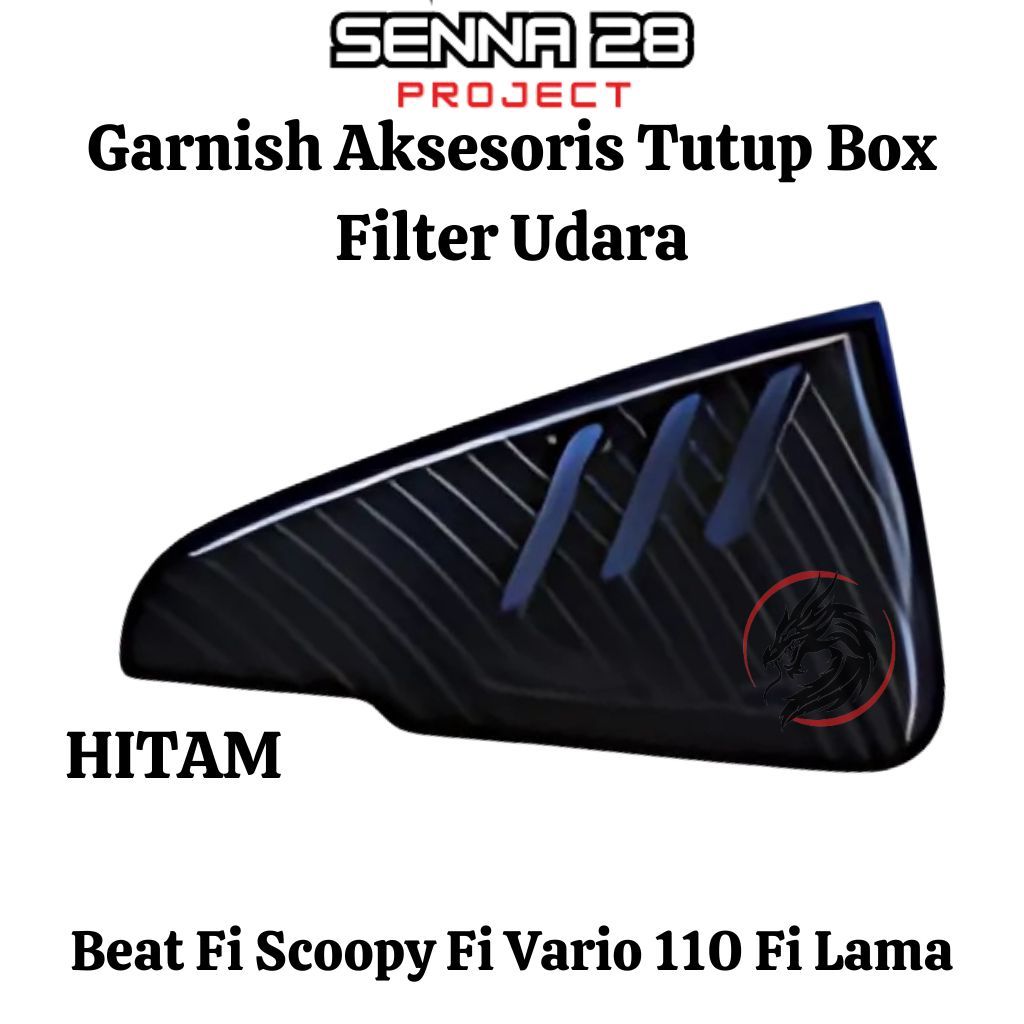 Garnish garnis crom variasi tutup box filter udara honda beat fi non esp hitam