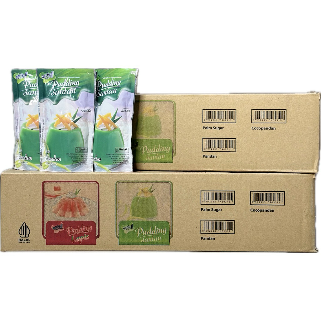 Nutrijell Pudding Susu Pandan 145g isi 36 pcs - KARTONAN - CARGO