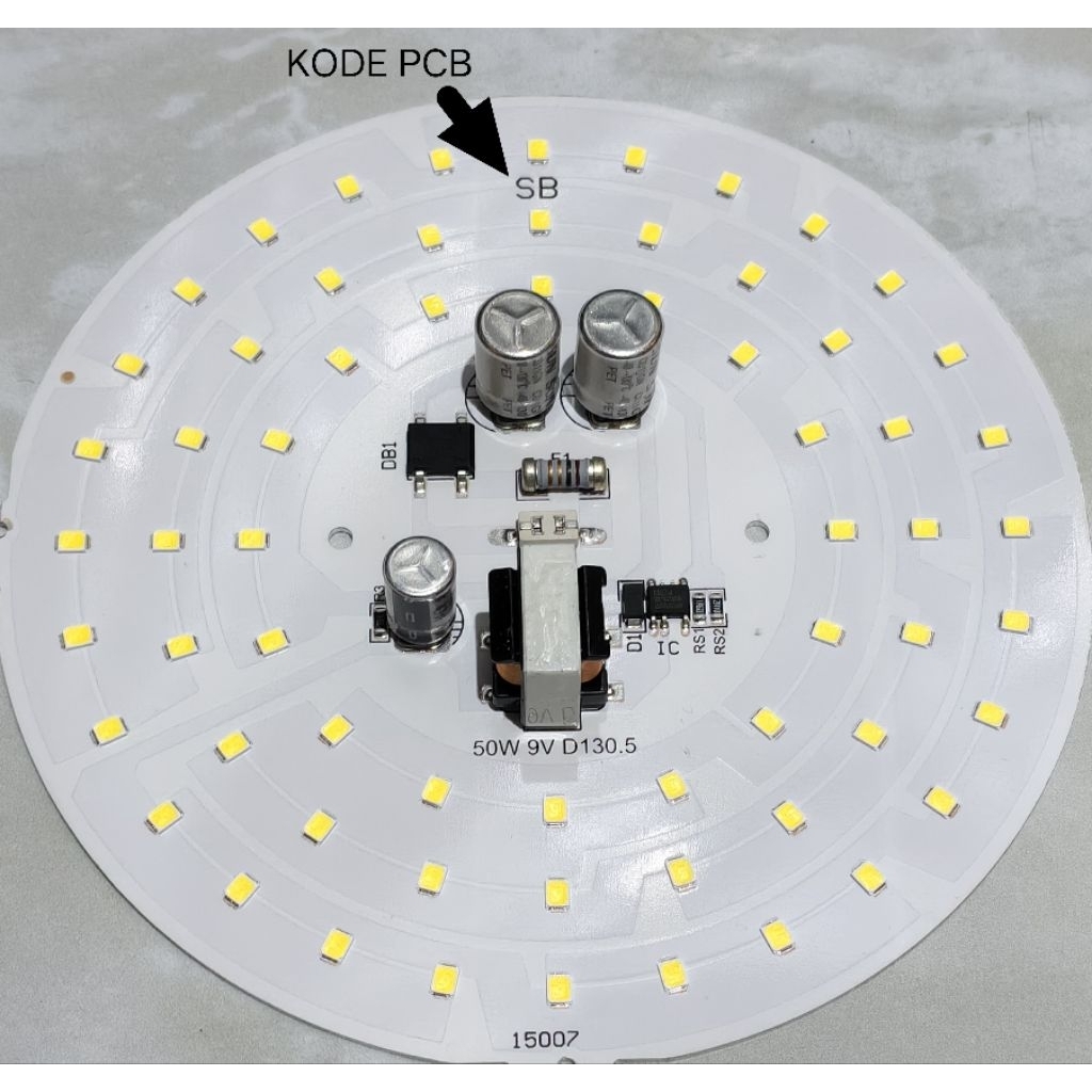 PCB Alumunium LED AC 50W Putih Salju